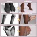 Indestructible Tights for Women, Rip Resistant Durability T-Crotch Pantyhose Semi Sheer High Waist Stockings (Brown, S)