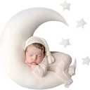 IGMaryBox Baby Moon Star Pillow Newborn Posing Pillow Newborn Photography Posing Pillows Infant Photography Props Set (White)