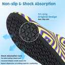 Metog Men Women Water Shoes Quick-Dry Aqua Socks Barefoot Slip-on for Beach Swim Sport Surf Yoga Exercise (8-8.5 Women/7-7.5 Men, Spiral Yellow)