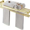 Alise Towel Rack,Large Towel Holder Towel Shelf with Double Towel Bars for Bathroom Lavatory,32-Inch SUS 304 Stainless Steel Wall Mount Towel Hanger,Gold Finish (800mm/32-Inch)