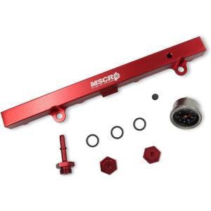 Aluminum Fuel Rail with Oil Gauge Kit Fit for Honda Civic Acura RSX K-series K20 K24 Engines (Red)