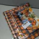 2 x XCHI Fall Cross Pumpkin Maple Leaves Plaid Table Runner Table Decoration for Kitchen Dining Dinner Thanksgiving Autumn Home Decor 13x48 Inch (Orange and Black)