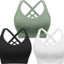 Angelhood Nursing Bras for Breastfeeding, Seamless Nursing Sports Bra Support Yoga Maternity Bras Pregnancy Sleep Bralette (XX-Large, Black/White/Green)