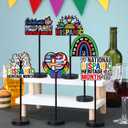 6 Pcs Hispanic Heritage Month Party Table Decorations Wooden Spanish Latino Heritage Month Tall Standing Centerpiece Detachable Table Topper Sign for Spain Home Decor National Party Supplies