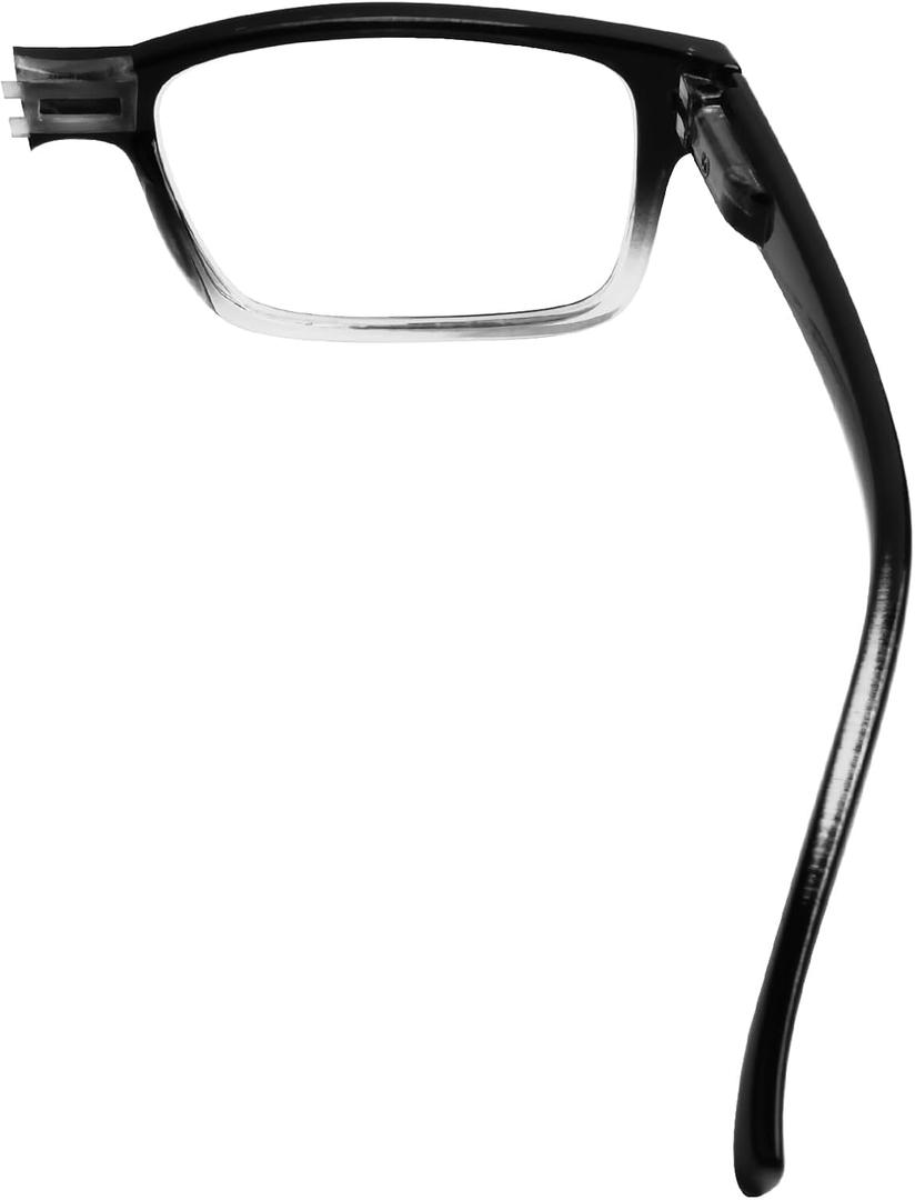 (Must Buy Both Eye) Black Clear-Right Eye +0.75 Reading Glasses with Different Strength for Each Eye