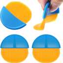 Boao 4 Pieces Brush Applicator Diamond Painting Brush Accessories Tools, Artist Drawing Flat Paintbrush for DIY Gesso, Varnishes, Oil Paint, Acrylic Painting, Watercolor(Blue and Gold)