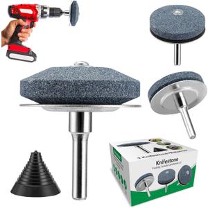 NewLawnMower Blade Sharpener with Steel Backing 3Pack,Universal Multi-Sharp Rotary Lawn Mower Blade Sharpener and Free Balancer for Any Power Hand Drill