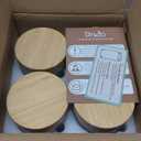 DRKIO 16 Oz Overnight Oats Containers with Bamboo Lids - 4 Pack Glass Storage Jars with Airtight Lids Wide Mouth Mason Food Jars Great for Meal Prep Salad Chia Pudding Snacks Yogurt Sugar Spice Cereal