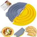 4-in-1 Tortilla Sealer Crimper Press  Adjustable 4"-6"-8"-10" Tortilla & Taco/Burrito Maker Tool with Metal Edge | Easy to Clean, BPA-Free, Durable & Fun for Family Cooking (Gray & Yellow)