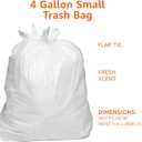 Amazon Basics Small 4 Gallon Trash Bags with Flap Ties, Fresh Scent, Odor Control, 0.5 mil Thick, 80 Count