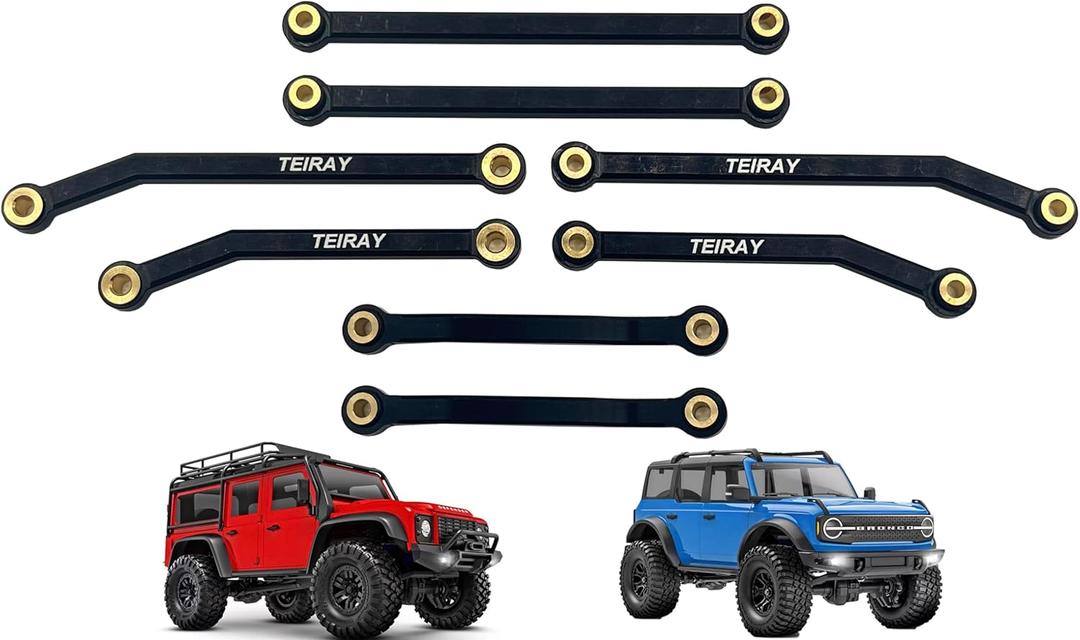 Trx4m Upgrades High Trail Links Clearance Chassis CNC Aluminum Set for Traxxas TRX4M 1/18 Upgrade Parts (Black)