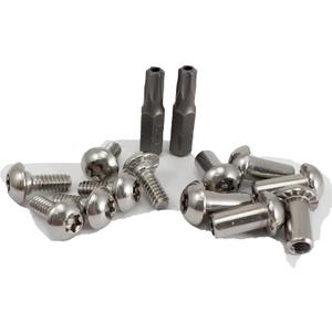 Harris Hardware 90209 T27 Torx Security Stainless Steel 10/24 Threaded Shoulder Bolts and Barrel Nuts for a 1/2 in. Panel and 2 Torx Bits