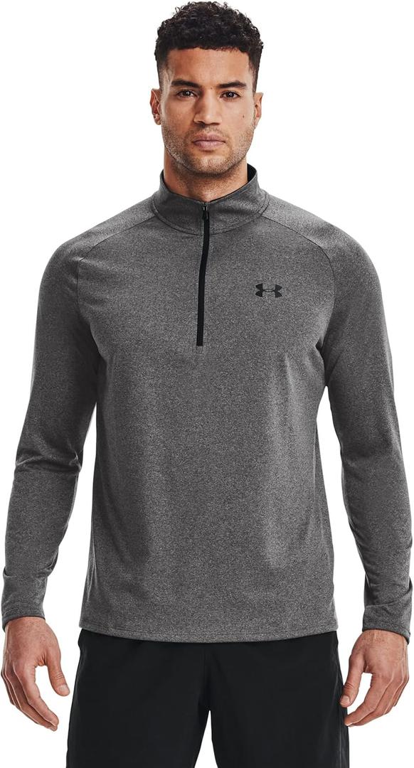 Under Armour Men's Tech 2.0  Zip (Large, Carbon Heather (090)/Black)