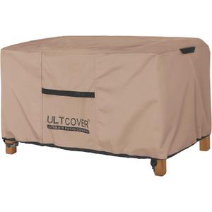 ULTCOVER Patio Coffee Table Cover, Waterproof Rectangular Outdoor Small Side Table Cover 36x22x18 inch (Brown)