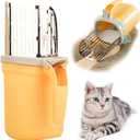 Cat Litter Scoop, Large Capacity Mess-Free Cat Litter Scooper with Bags, Spill-Proof Kitty Box Sifter, Bin Doubles as Scoop Holder (Yellow)