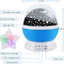 RICTLY Night Light for Kids, Kids Night Light Nebula 360 Degree Rotation - 4 LED Bulbs 12 Light Color Star Projector Changing with USB Cable, Romantic Gifts for Men Women Children