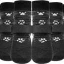 KOOLTAIL Anti Slip Dog Socks to Prevent Licking Paws for Hardwood Floors, Waterproof Dog Boots & Paw Protector Traction Shoes for Medium Senior Dogs Dark Grey M