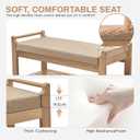 Homaxy 2-Tier Shoe Rack Bench, 31.5 in, Walnut and Light Brown | Bamboo Entryway Bench, with Side Holder, Shoe Rack Organizer with Cushion for Front Entrance, Hallway Living Room Bedroom