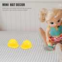 2 x 10 Pack Dollhouse Toy Construction Hard Hats, Bulk Plastic Worker Kids Party Hat, Birthday for Construction Birthday Party, Childrens Engineer,Building Dress Up Cap, Theme Favors (Yellow)