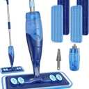 Microfiber Hardwood Floor Mop - Wet Dry Spray Mop with 4 Washable Pads for Tile Wood Laminate Vinyl Marble Home Kitchen - 500+ ML Refillable Bottle Dark Blue