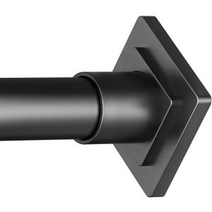 CorkLatta Black Shower Curtain Rod Spring Tension 30 to 68 Inch,1 Inch Diameter Adjustable Shower Rods for Bathroom,No Drilling