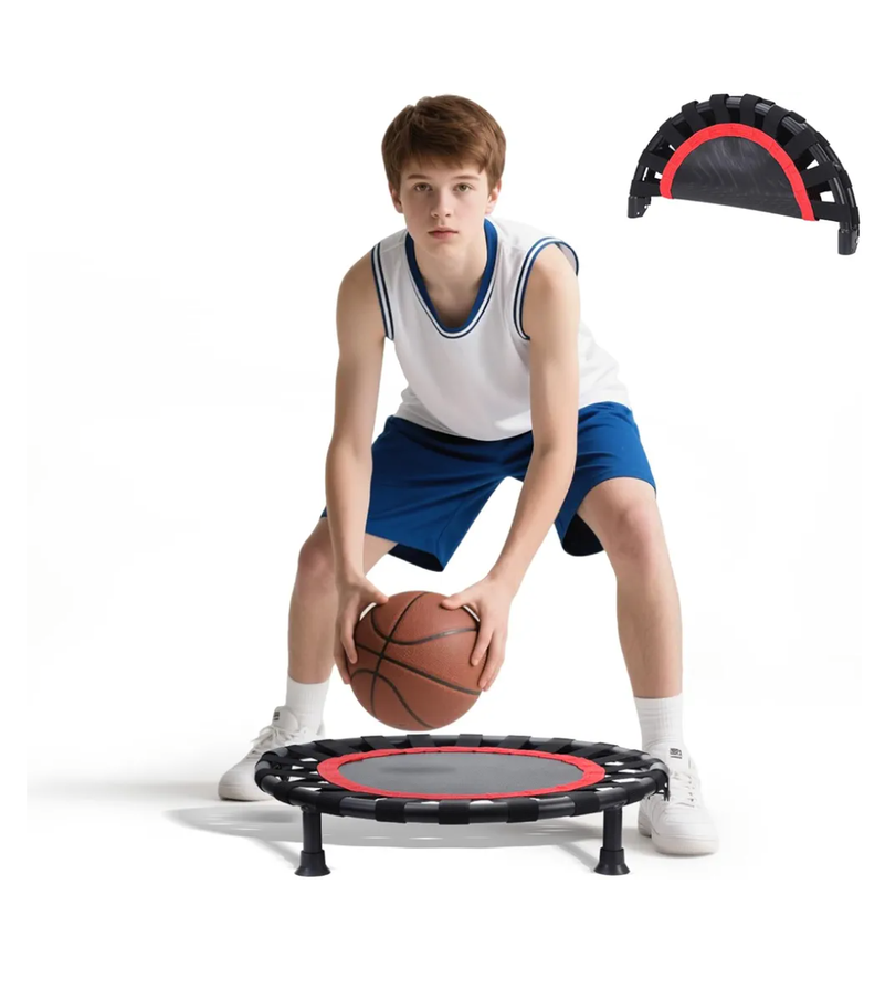 YOUGYM Basketball Training Trampoline  Indoor Quiet Practice Foldable Trampoline for Beginners/Pros, NoiseReducing Durable Portable Design, Home Ball Training