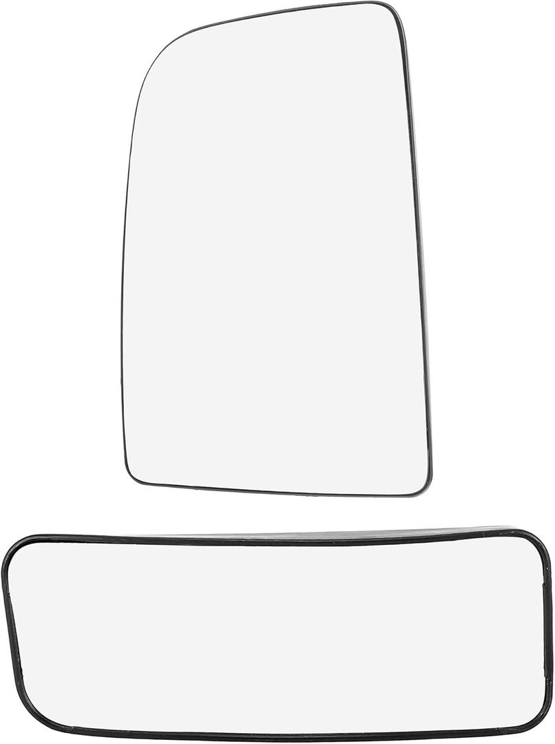 X AUTOHAUX Car Rearview Mirror Glass Replacement with Backing Plate Heated Left Driver Side Upper and Lower Part for Mercedes-Benz Sprinter 2500 3500