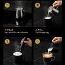 Bean Envy Milk Frother, Coffee Stirrers, Frother Wand, Milk Frother Handheld, Frother with stand, Hand Blender for Coffee, Lattes, Cappuccino, Matcha and Hot Chocolate Kitchen Gifts - Black