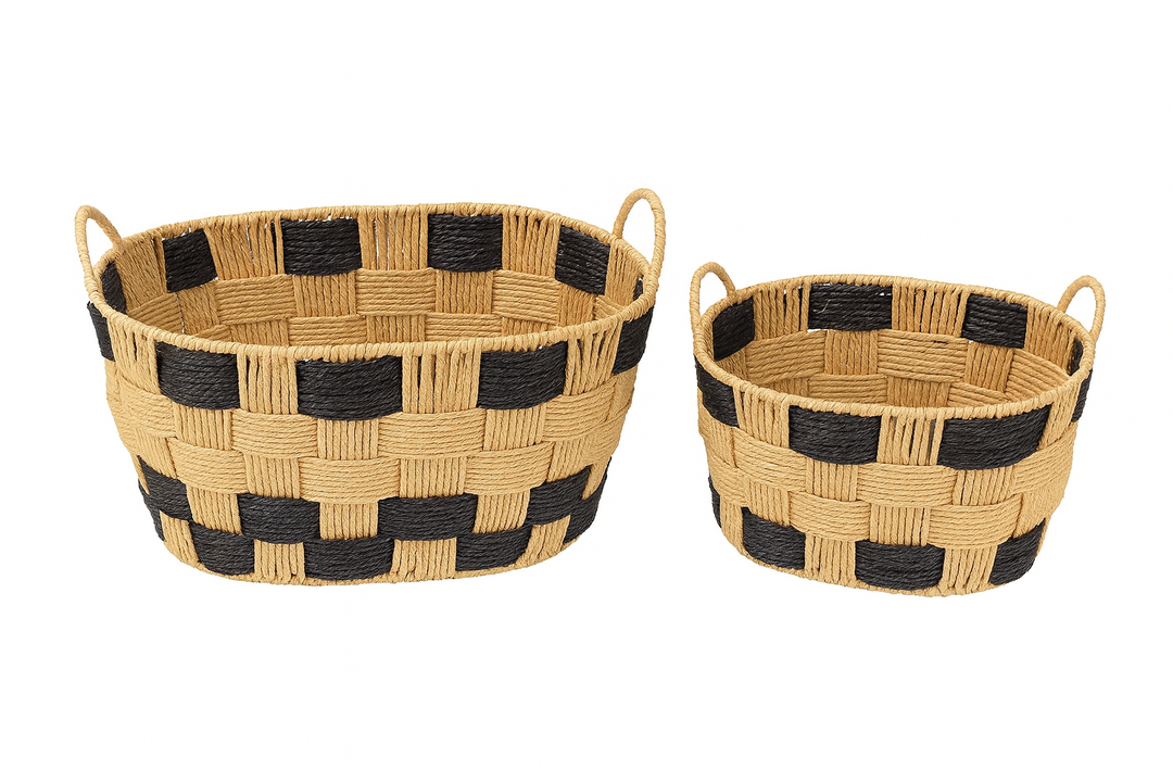 Basket Set of 2, H8" × L14", H7"× L12"