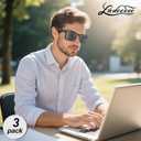 LADEESSE 3 Pack Bifocal Reading Sunglasses For Men/Women - Fashion UV400 Sunglasses With Readers Built In Sun Outdoor Protection1.75