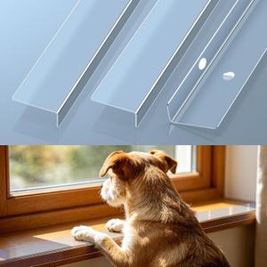 MONOID Heavy-Duty Window Sill Protector - Residue-Free Pet Guard for Dogs & Cats, Scratch & Chew Resistant Clear Shield, Easy Peel & Stick, 35.5" x 3.25" Cat Scratching Pads, 3 Pack