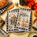 Ganeen 6 Pcs Thanksgiving Kitchen Towels Set Fall Autumn Pumpkin Buffalo Plaid Hand Truck Gnome Dishtowels 14.2 x 21.3 Inch Harvest Drying Cloth Decorative Tea Towels for Cooking Baking Home (Stylish)