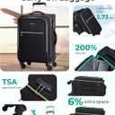 BAGSMART Carry On Luggage 20 Inch,Softside Expandable Suitcase with Spinner Wheels, Luggage 22x14x9 Airline Approved Rolling Lightweight Suitcases for Women Men, Compact Carry-On (Black)