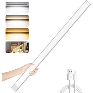 24IN Ultra Long Slim Under Cabinet Lighting, 106 LED 5000mAh 3 Color