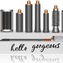 Storage Holder for Dyson Airwrap, Farmhouse Curling Iron Accessories Rack Wall Mount, Wood Hair Wrap Styler Tools Holder, Vacuum Attachments Display Stand for Bathroom Organizer (White)