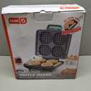 Dash Multi Mini Waffle Maker- Quad Waffle Maker for Family Breakfasts - Dual Nonstick Heating Plates & Easy-Release Surface - Compact & Fast-Heating - Aqua