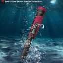 DR.TEK Metal Detector Pinpointer, IP68 Fully Waterproof Underwater Pinpointer Metal Detector with LCD Screen & LED Light 360 Accurate High-Sensitivity Detection, Handheld Wand for Adults & Kids, Red