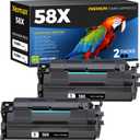 58X CF258X Black Toner Cartridges 2 Pack Compatible for HP 58X CF258X 58A CF258A Toner Compatible for HP Laser Jet Pro M404 M404n M404dn M304n MFP M428fdw M428fdn M428dw M428 Enterprise M430f M406dn