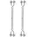 2PCS Turnbuckle, 3/8" (M10) 304 Stainless Steel Turnbuckle, 3200lbs Working Load Limit, Closed Body Jaw and Jaw Turnbuckles for Cables Wire Tensioning, Shade Sail, Clothesline, String Lights