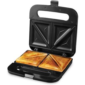 OVENTE Electric Sandwich Maker with Non-Stick Plates, Indicator Lights, Cool Touch Handle, Easy to Clean and Store, Perfect for Cooking Breakfast, Grilled Cheese, Tuna Melts and Snacks, Black GPS401B, Black  OVENTE Electric Sandwich Maker with Non-Stick Plates, Indicator Lights, Cool Touch Handle, Easy to Clean and Store, Perfect for Cooking Breakfast, Grilled Cheese, Tuna Melts and Snacks, Black GPS401B, Black