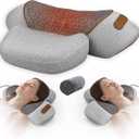 3-in-1 Neck Massager Pillow for Pain Relief, Featuring Heat & Gentle Support, Cervical Massage Pillow for Neck, Shoulder & Back, Ergonomic Design for Daily Comfort, Plug-in Use for Continuous Power (Gray)