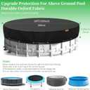 18Ft Round Pool Cover,Heavy Duty Waterproof Round Pool Covers for Above Ground Pools with Ground Nails and Windproof Ropes,Increase Stability&Tear-Resistant, Waterproof and Dustproof, Black