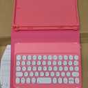 iPad mini 5th Generation Mini 4 Keyboard Case with Mouse Color Keyboard Circular Key Caps Cute Candy Colors Bluetooth Detachable Keyboard Mini 5 Cover (Dark Pink)