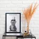 Home Art Framed Bathroom Decoration Wearing Glasses Toilet Paper Hat Crocodile Decoration Interesting Black And White Animal Canvas Print Painting (10"L x 8"W)