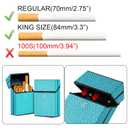 5 x Cigarette Case, Woven Pattern with Elastic Switch, Up to 20 Cigarettes for 85mm King Size (Cyan)