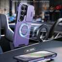 JAME for Samsung Galaxy S26 Ultra Case, Ring Holder Stand Kickstand, Slide Camera Cover with Screen Protector, Dual-Layer Shockproof Protective Magnetic Accessory Friendly S26 Ultra Phone Case, Purple