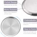 6-Piece Stainless Steel Plates, 8 Inch Metal Dinner Dishe Serving Camping Plates, Reusable and Dishwasher Safe