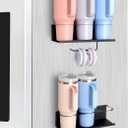 2PCS Magnetic Water Bottle Organizer for Stanley 40 & 30 oz Tumbler, Magnetic Cup Holder for Fridge, Stanley Cup Accessorie, Kitchen Cup Storage Rack for Stanley Cup Lover (Black)