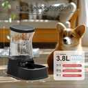 Gardner Pet Automatic Dog Water Dispenser Gravity Stainless Steel Water Waterer Feeder, 100% BPA-Free Large Capacity Water Feeding Bowls for Medium & Large-Sized Dogs Cats Other Pets -(1 Gallon)