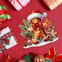 VODAPYC Christmas Diamond Art Hanging Kit for Adults, DIY Double Sided Special Shaped Diamonds Art Window Pendant Ornament for Home Decor(Gingerbread Man)